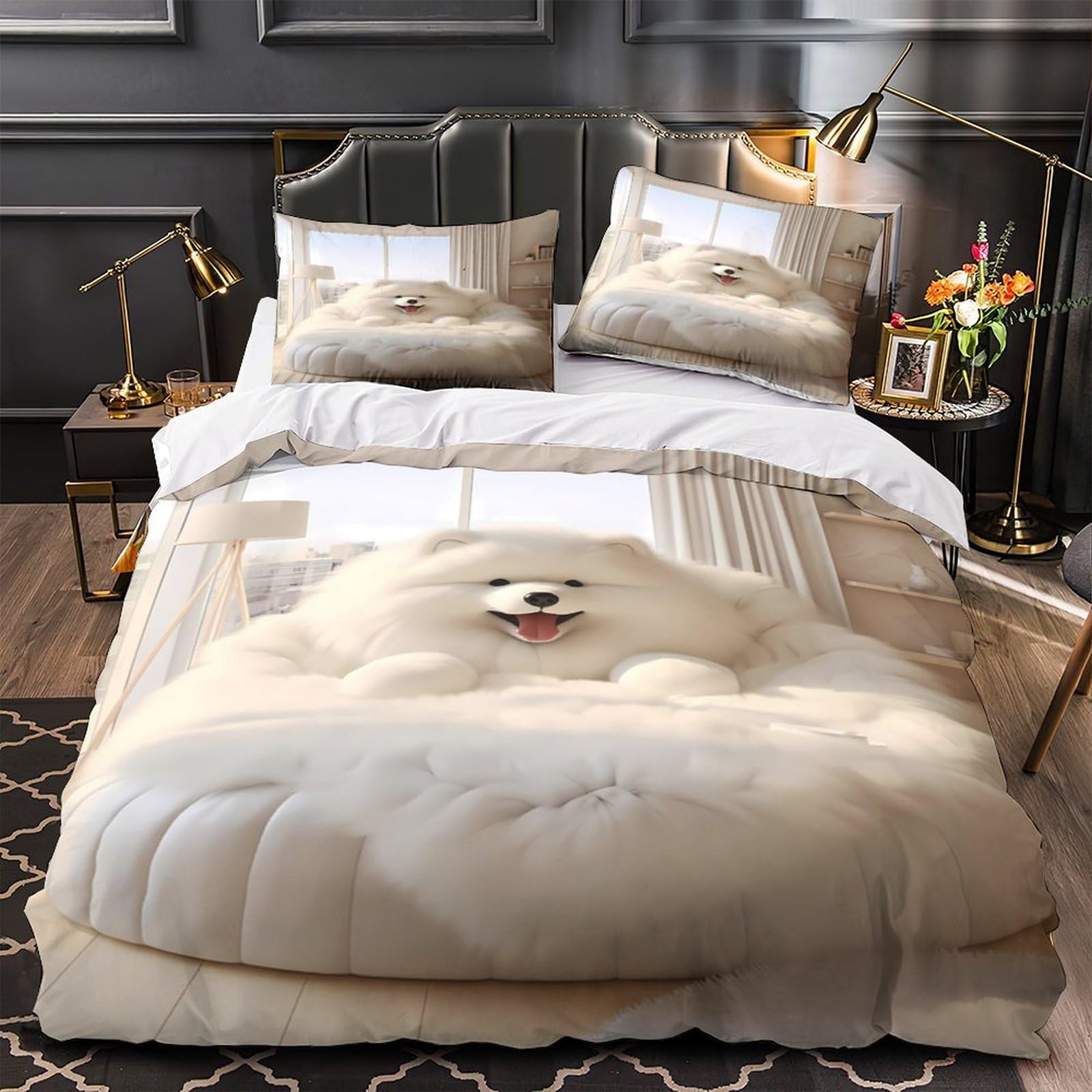 Parure de lit housse de couette microfibre fermeture éclair lit 140x200cm douce