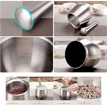 Mortar Pestle Set, Manual Garlic Grinder Spices Herbs Mortar Pestle Set Grinding Bowl Kitchen Tool For Cooking(1