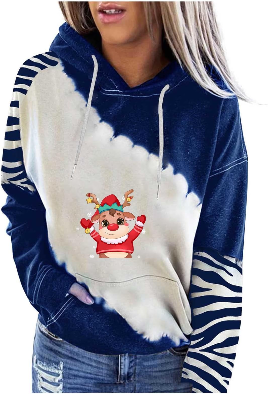 FlekmanArtWomen Merry Christmas Hooded Sweatshirts Classic Drawstring Hoodies Long Sleeve Loose Fit Clothes With Pocket