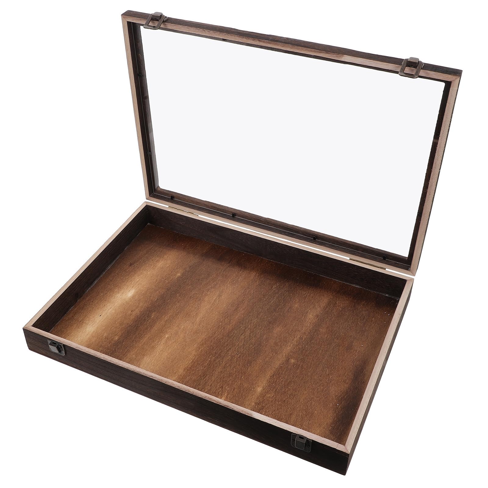 Caja de Exhibición de Madera Marrón con Tapa Acrílica Transparente