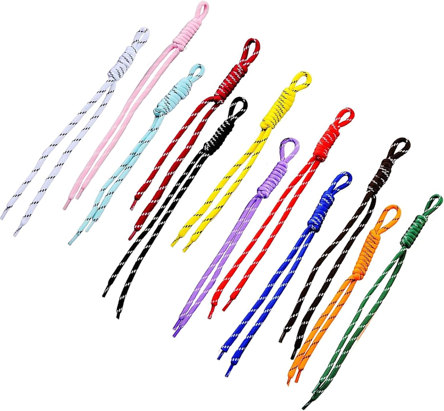 12 Pcs Paracord Keychain Bag Charms-Colorful Braided Rope Keychain for Backpack Accessories-Lightweight Cord Bag Charm for Purses Gym Bags & Zippers-Handmade Woven Rope Keychains-12 Colors