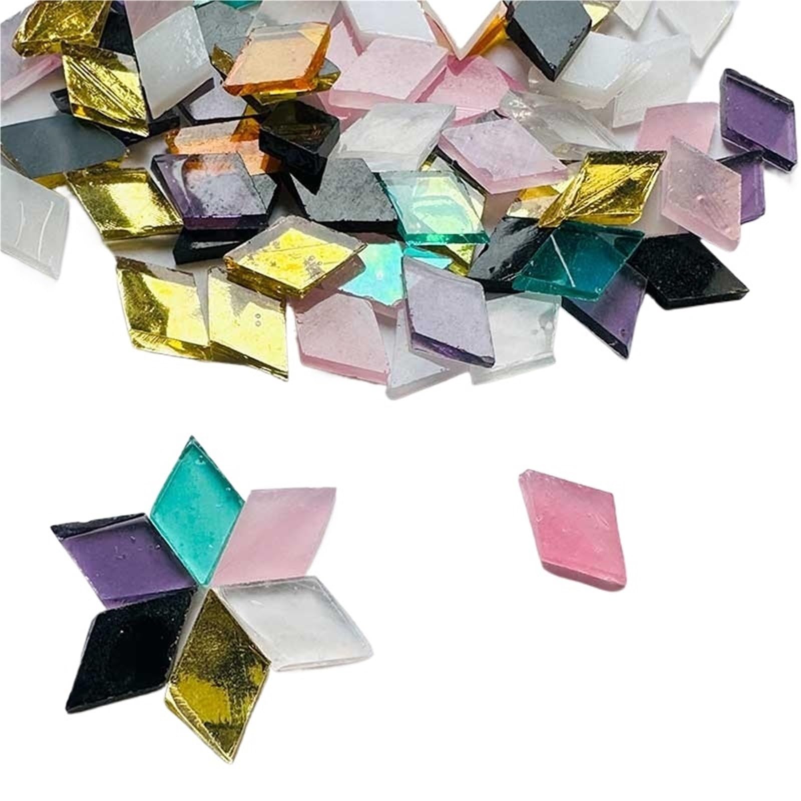 Vaeltor Color1 150G Clear Glass Mosaic Tiles Multi Color For Diy Craft Home Wall Art