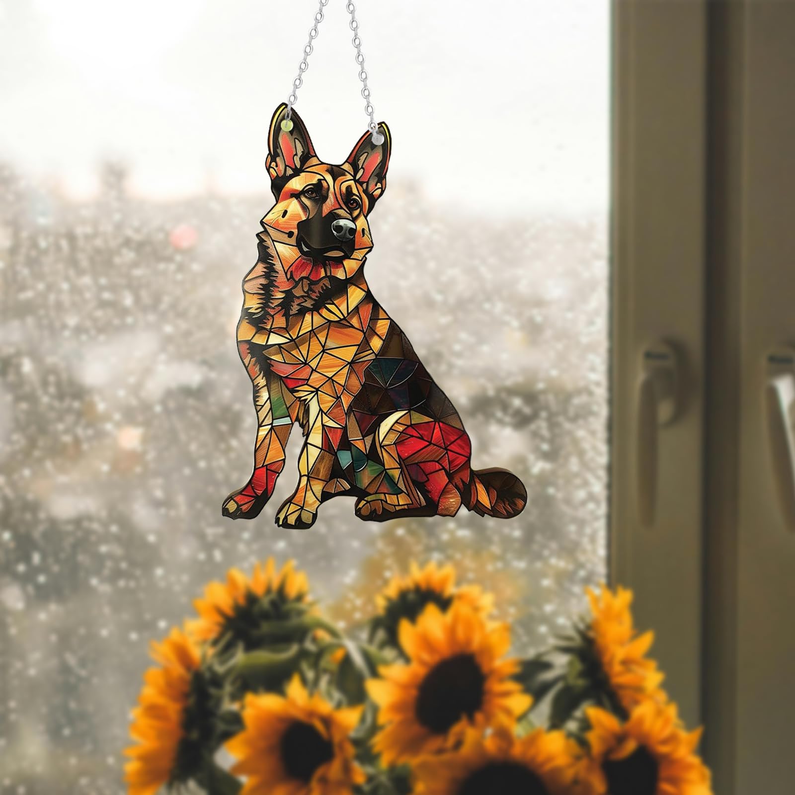 Décoration à Suspendre Pour Fenêtre Teckel - Attrape-soleil En Acrylique - Cadeau Commémoratif - Fait à La Main - Décoration Pour Intérieur Et