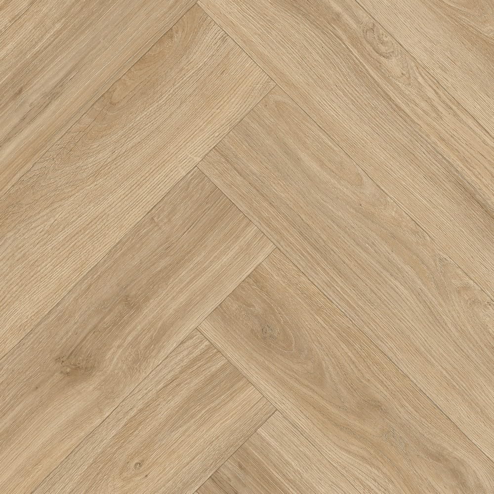 Light Natural Herringbone Effect Callisto Vinyl Flooring 2mm Thick Lino Roll Bathroom Kitchen (2m Wide x 2.5m Long) โ image 1