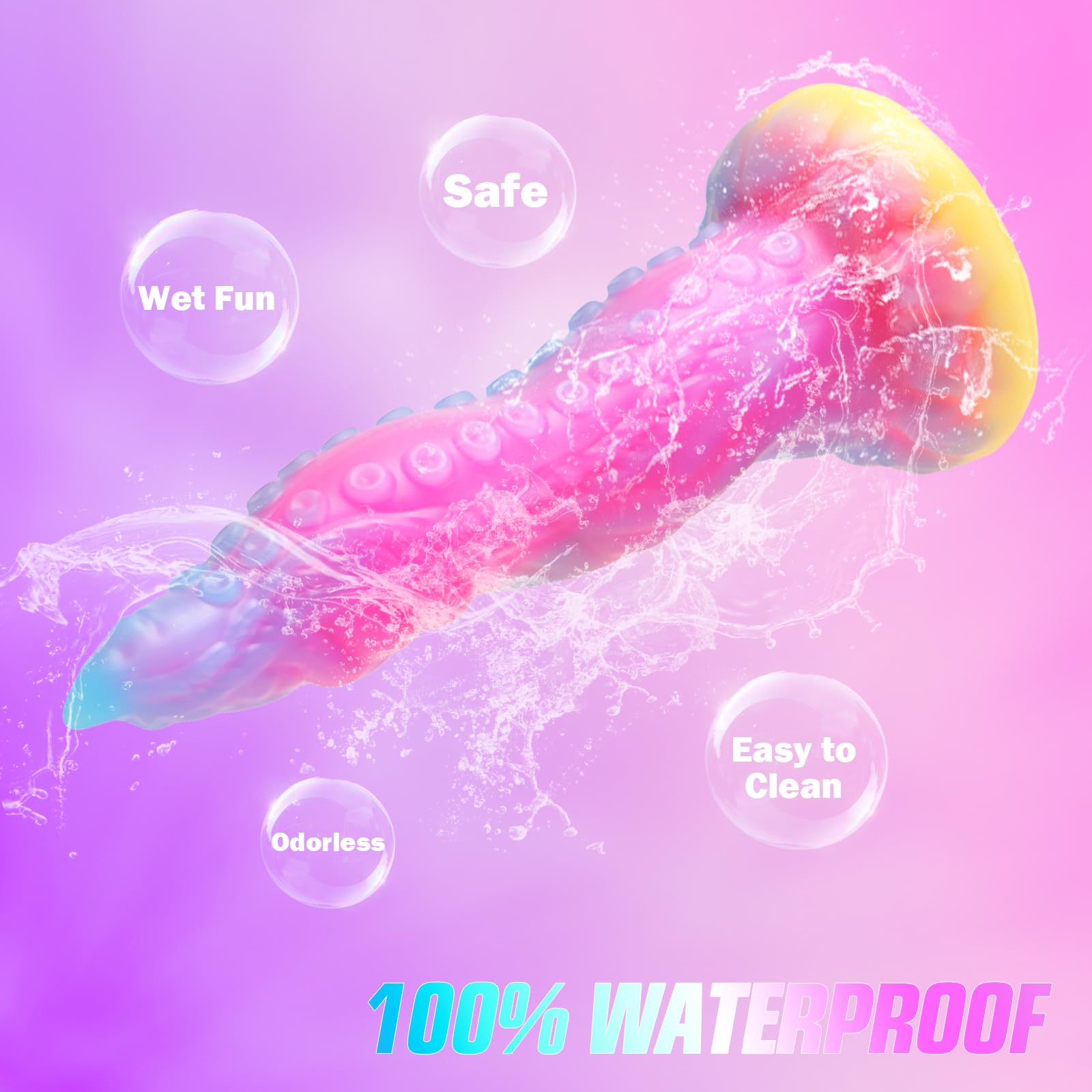 Monster Dildo Small Tentacle Dildo, 6.7 inch Anal Dildo Beginner Silicone Dildo with Luminous Pink, Strap On Dildo Realistic Dildos, Anal Plug G spot Adult Sex Toy for Men Women and Couples