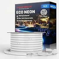 Vista 19 de Shine Decor Tira de luces LED de cuerda AC 120V, tira de neón eco sin puntos de 120LEDs/M, conectable y cortable, ETL IP65 impermeable y resistente