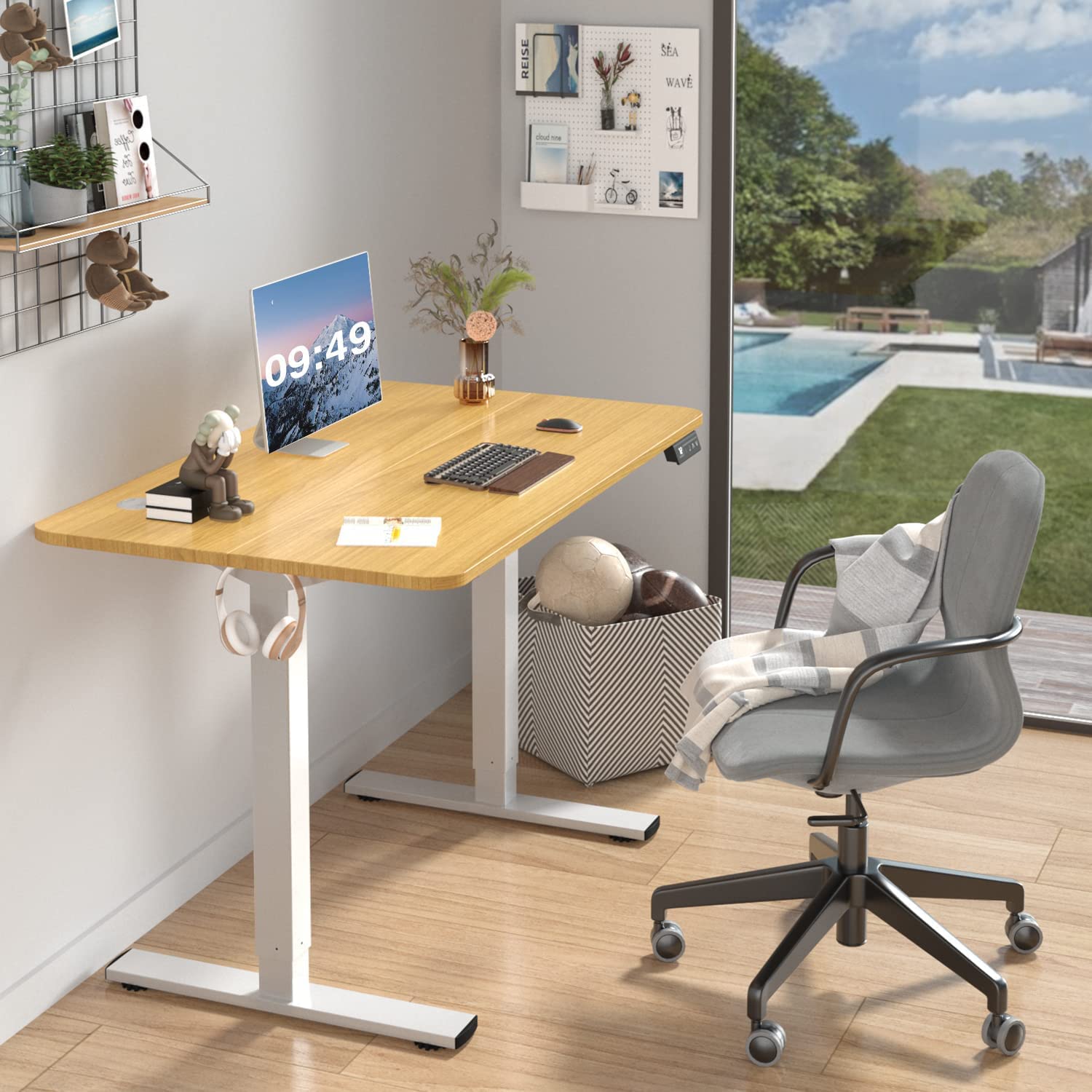 Amazon.co.jp: Alebert 電動式スタンディングデスク 電動昇降デスク  