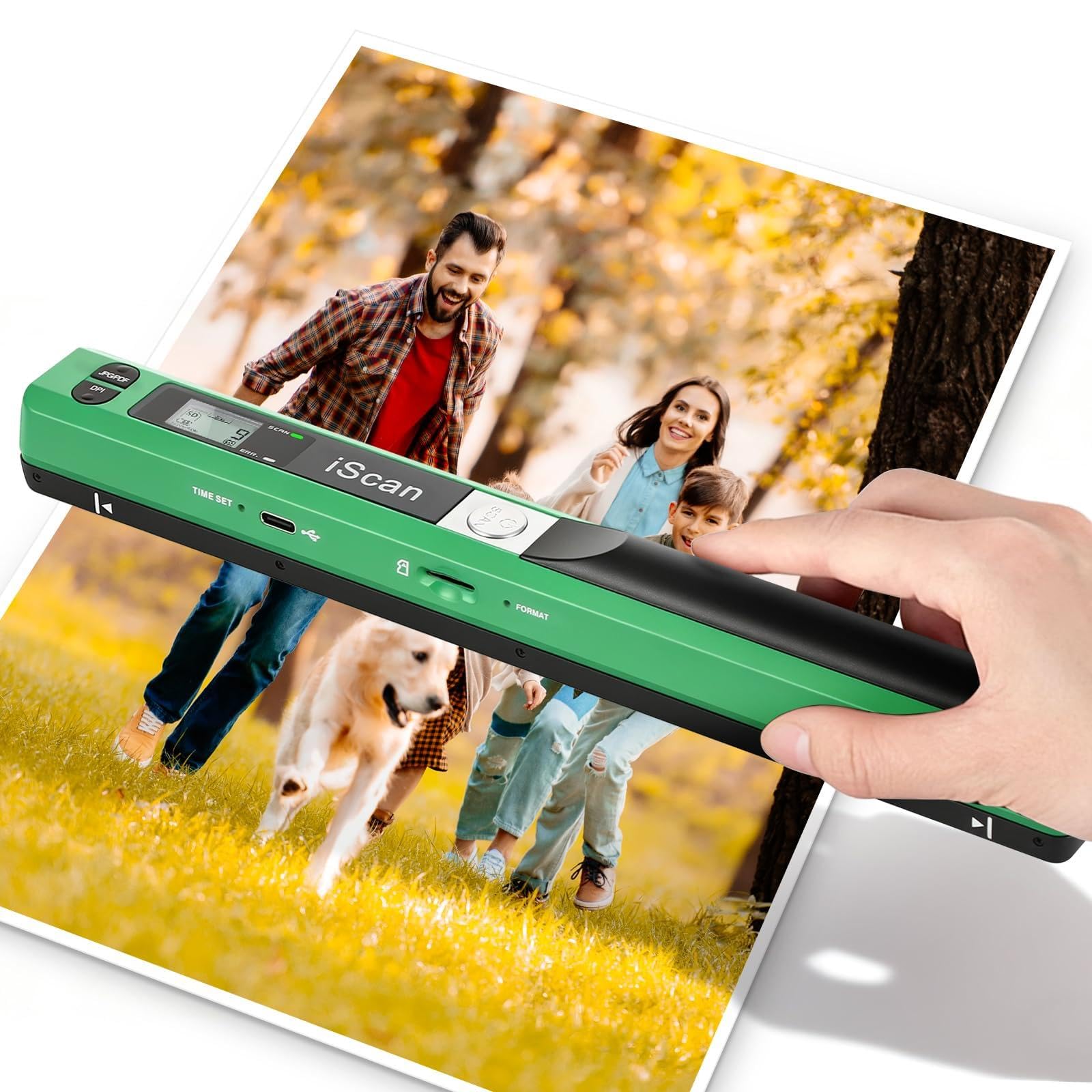 Portable Document Scanner - 900DPI Handheld Portable Scanner for Laptop Photo Scanner Scanning Wand A4 Colour Photo Mobile Scanners Handy Scan, JPG/PDF Format, with 16G SD Card (Green)-picture-22