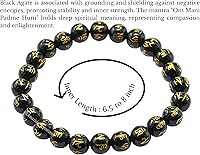Vista 603 de Amazing Gemstone Pulsera de cristal para mujeres y hombres, pulsera de cristal curativo de protección, pulsera elástica con cuentas de piedras