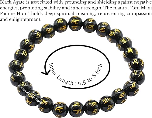 Miniatura 603 de Amazing Gemstone Pulsera de cristal para mujeres y hombres, pulsera de cristal curativo de protección, pulsera elástica con cuentas de piedras