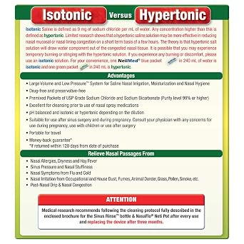 NeilMed's Sinus Rinse Extra Strength Pre-Mixed Hypertonic Packets, 70 Count (Pack of 1)