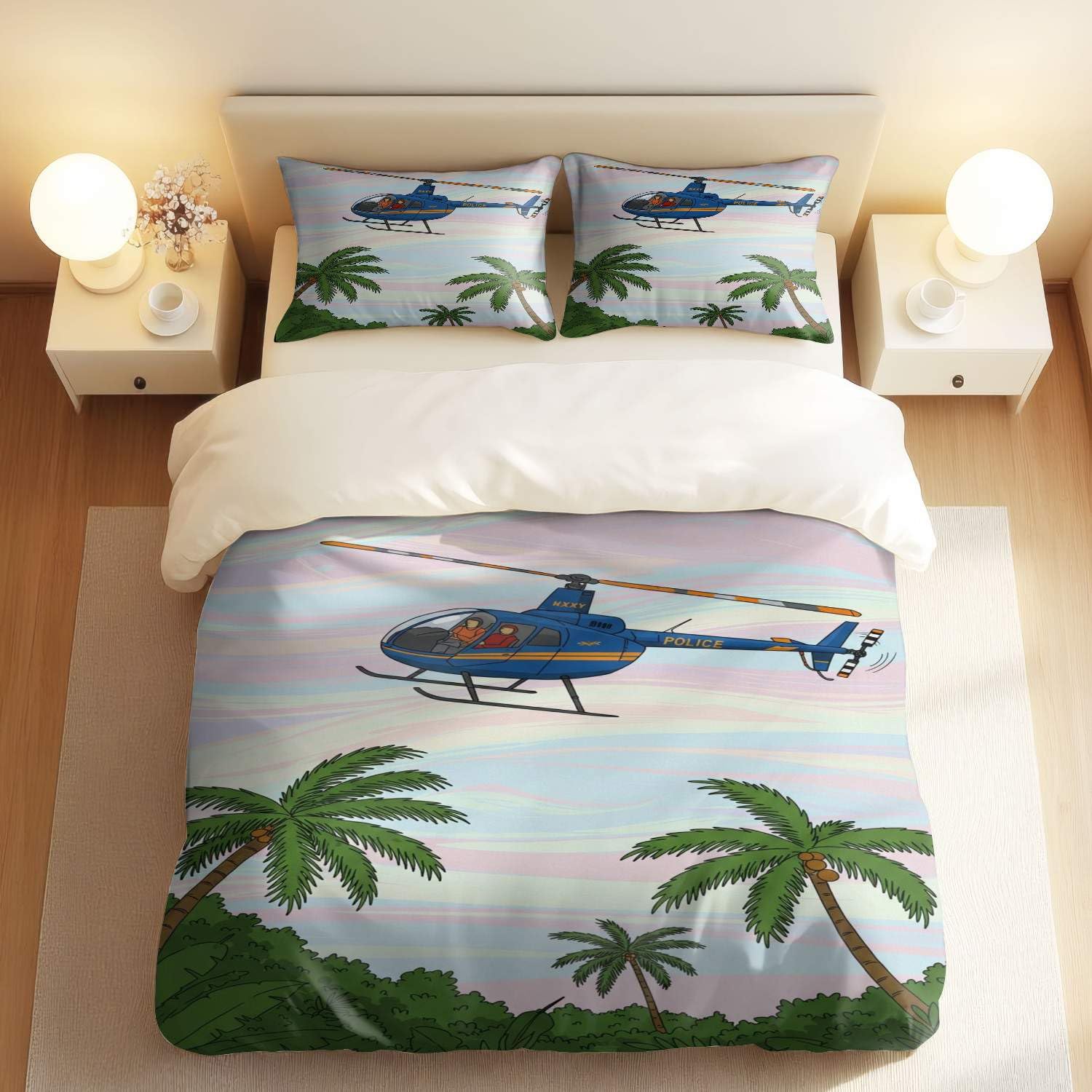 Housse de couette hélicoptère pour lit enfant double redonner le goût de dormir