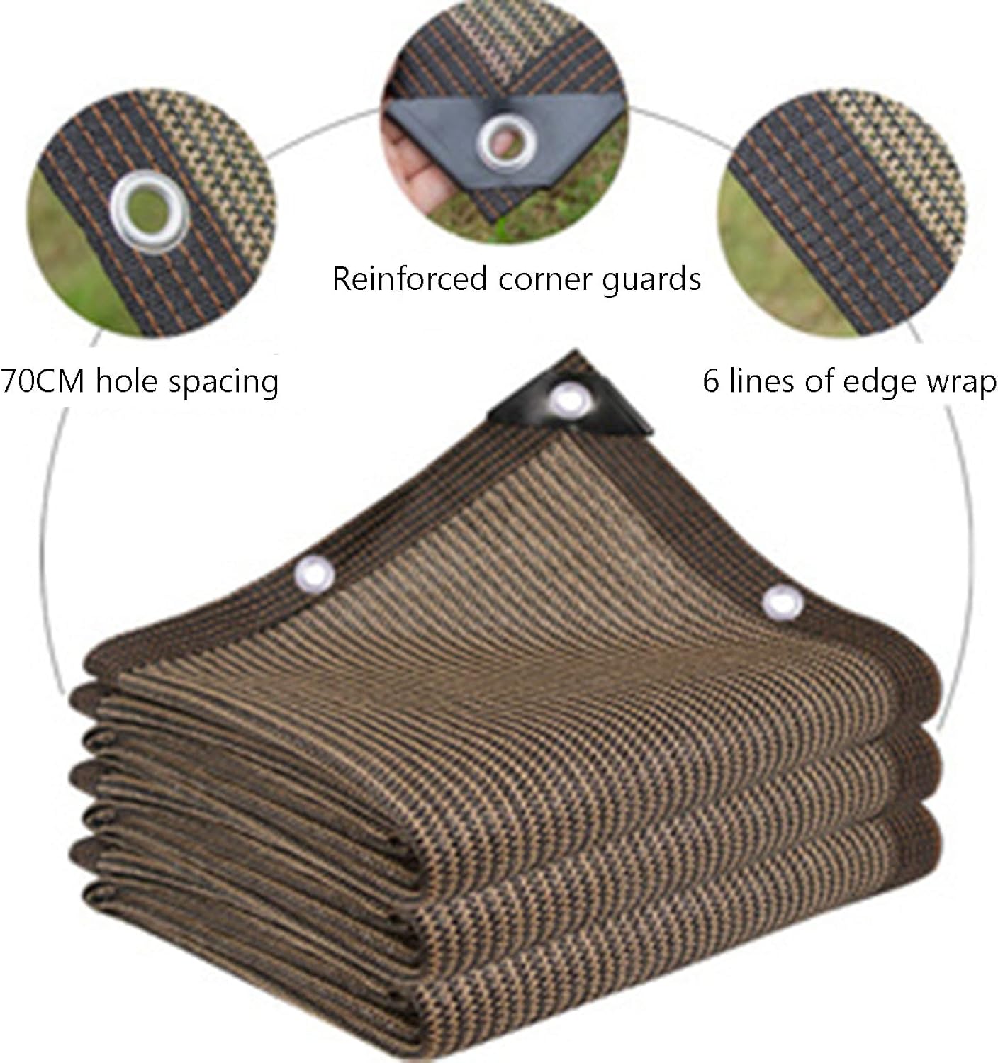 Shade Cloth Permeable Outdoor Uv Protection Curtains with Windbreaker for Patio Porch Door Canopy Gazebo(Size:2x10m,Color:Coffee)