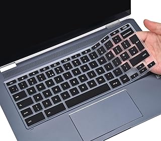 Keyboard Cover for HP Chromebook x360 14a-ca/na/nd 14b-cb 14a-ca0002sa/ca0005sa/ca0006na 14a-na0503na/na0509sa/na0500sa/na0007na 14b-cb0002sa, HP Chromebook 14-ca/da/db Skin, EU/UK Keyboard -Black