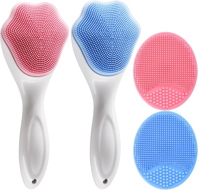 Escovas manuais de silicone para limpeza facial MR LION, 4 unidades