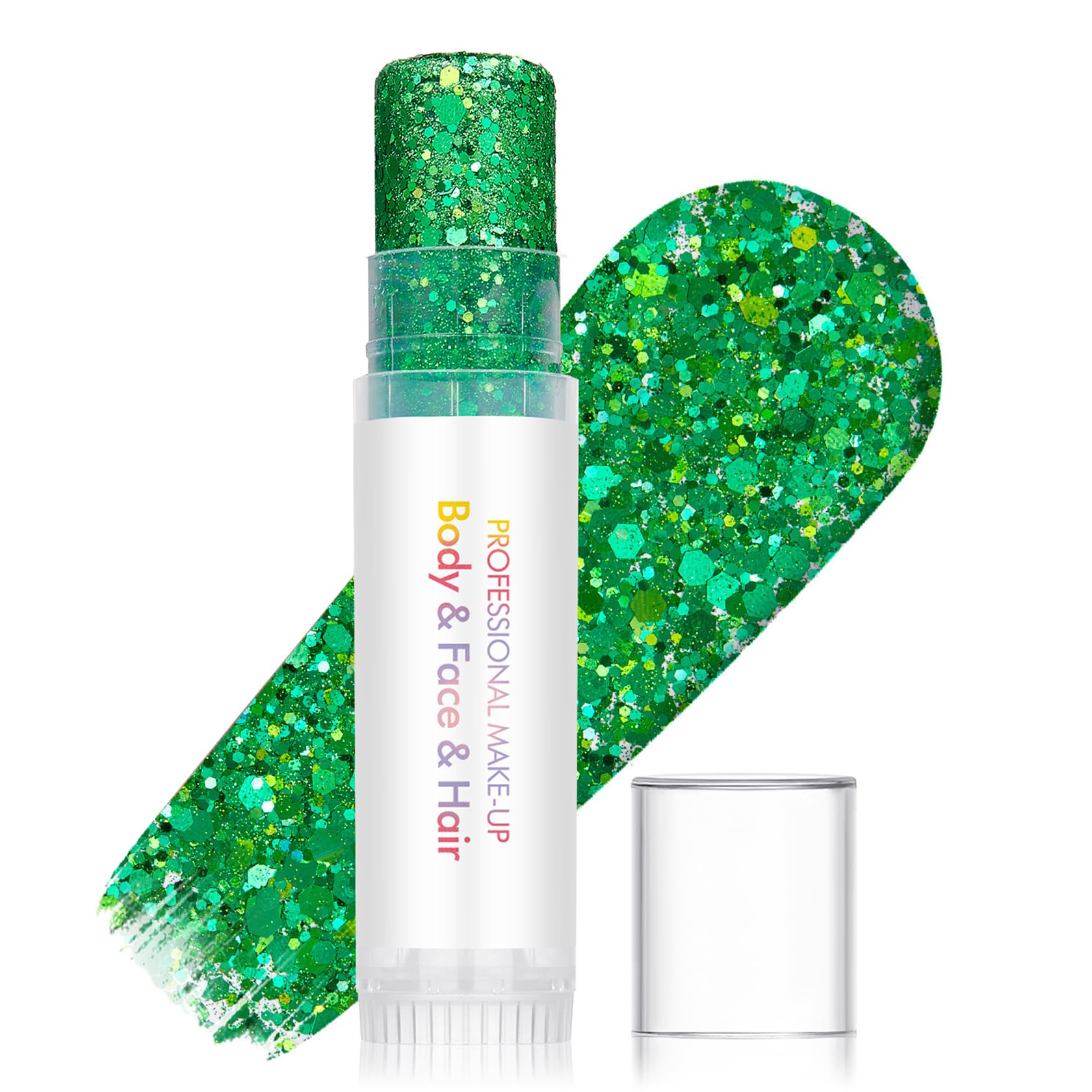 Emerald Green Chunky Glitter Stick for Face Body and Hair – Waterproof Festival Makeup with Easy Application, Long Lasting Shimmer Sparkle Highlighter – Party Rave Birthday Halloween Christmas-image-44