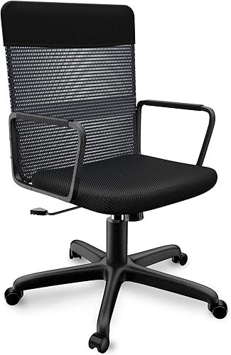 HLDIRECT Silla de oficina silla de escritorio silla de oficina de malla altura ajustable silla giratoria de estudio cómoda silla de respaldo medio