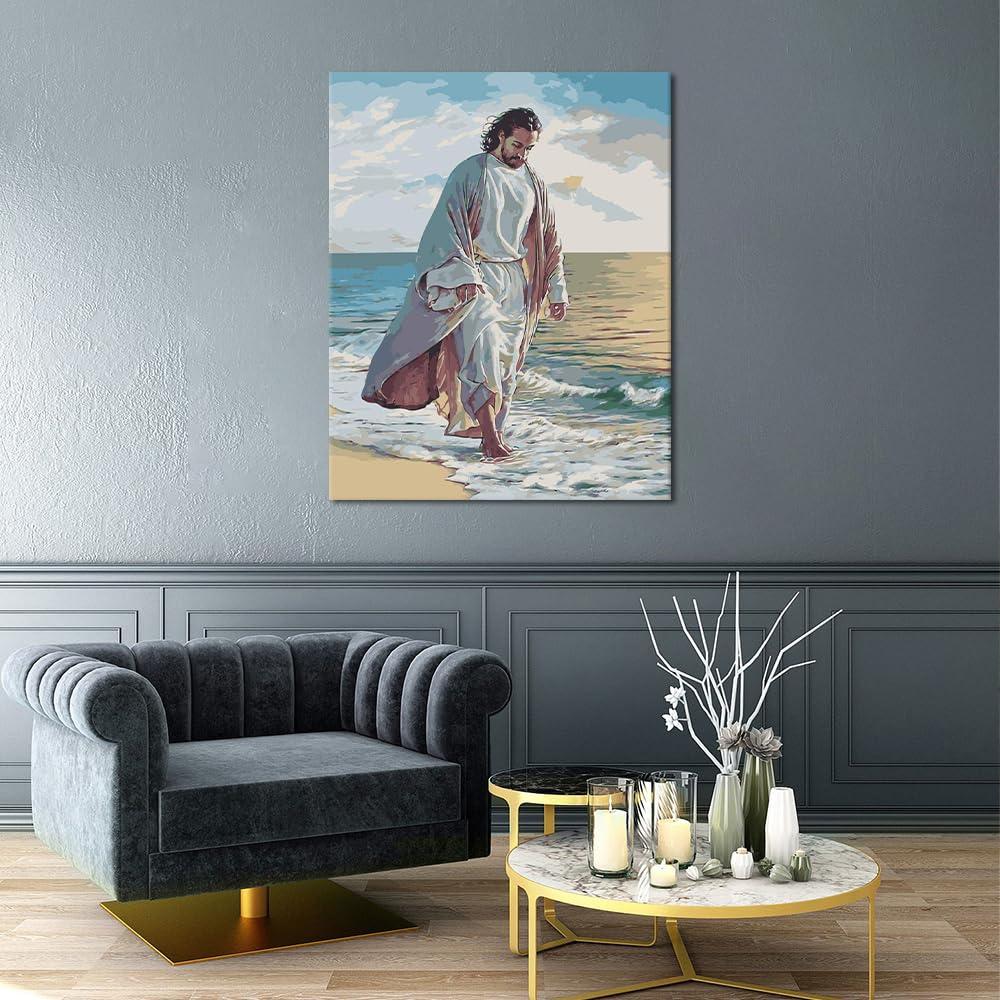 TISHIRON Pintura Por Números Para Adultos – Perro Corriendo Colorido En Lienzo De 16x20 Pulgadas, Kit De Arte Acrílico Sin Marco Para Relajarse Y Decorar