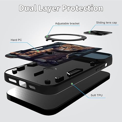 Vista 16 de Funda protectora híbrida para Samsung Galaxy A53 5G de 6.5 pulgadas y anillo giratorio de 360 grados, función atril, híbrida, de doble capa
