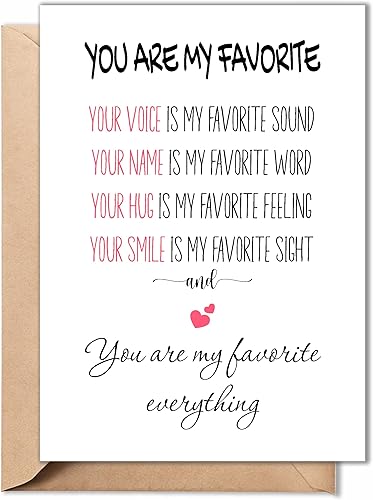 Tarjeta del día de San Valentín, aniversario, regalo de compromiso para él, ella, marido, esposa, novia, novio, tarjeta plegada de 5 x 7 pulgadas