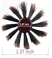 Vista 2 de PERFEHAIR Soft Boar Bristle Round Brush for Fine, Thin Hair or Beards - 1.3 inch for Drying, Styling, Curling, Adding Volume