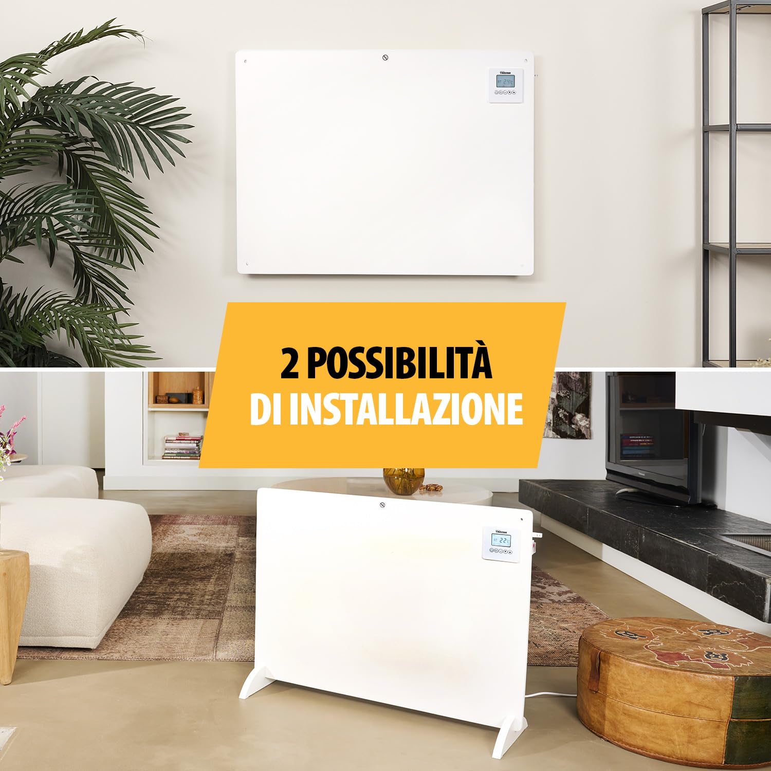 Tristar - Riscaldatore a infrarossi - 550 W - Pannello riscaldante a infrarossi - basso consumo - alta efficienza - termostato regolabile - programmazione settimanale - KA-5094