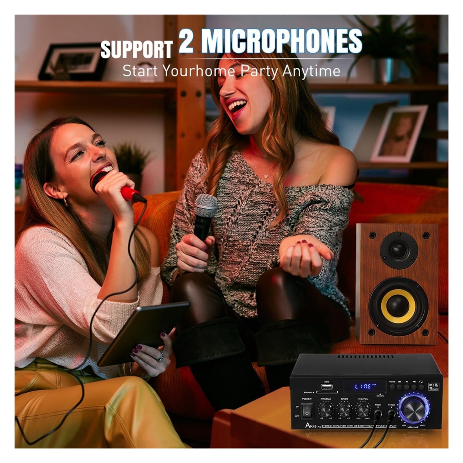 Wzmacniacz cyfrowy HiFi o maksymalnej mocy 90 W x 2 kanały 2.0 Bluetooth Surround Sound AMP Głośnik Do kina domowego