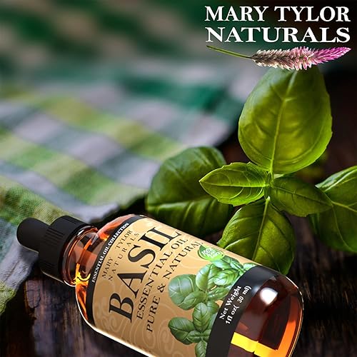 Miniatura 3 de Aceite esencial de albahaca (1 onza), grado terapéutico superior, de la marca Mary Tylor Naturals, 100% puro y natural, perfecto para aromaterapia,