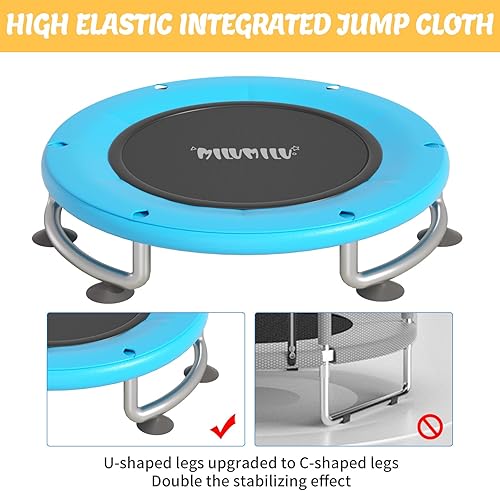 Miniatura 5 de 60" Indoor Outdoor Trampoline for Kids,MILUMILU Mini Baby Trampoline with Safety Enclosure Net, Basketball Hoop, Jumping Mat - Birthday Gifts for