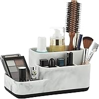 Vista 11 de zccz Organizador de baño de 2 niveles, ideal como organizador de encimera de cocina o baño, organizador de maquillaje con acabado negro