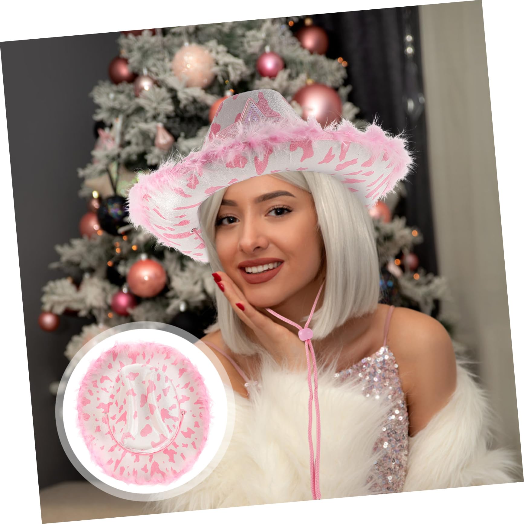 HEMOTON 2 Pz Cappello Da Cowboy Cappelli Piatti Da Uomo Berretto Da Uomo Cappello Western Da Donna Cappello Da Festa Di Natale Vestiti Per Bambini Mancare Abbigliamento Stoffa Cosplay