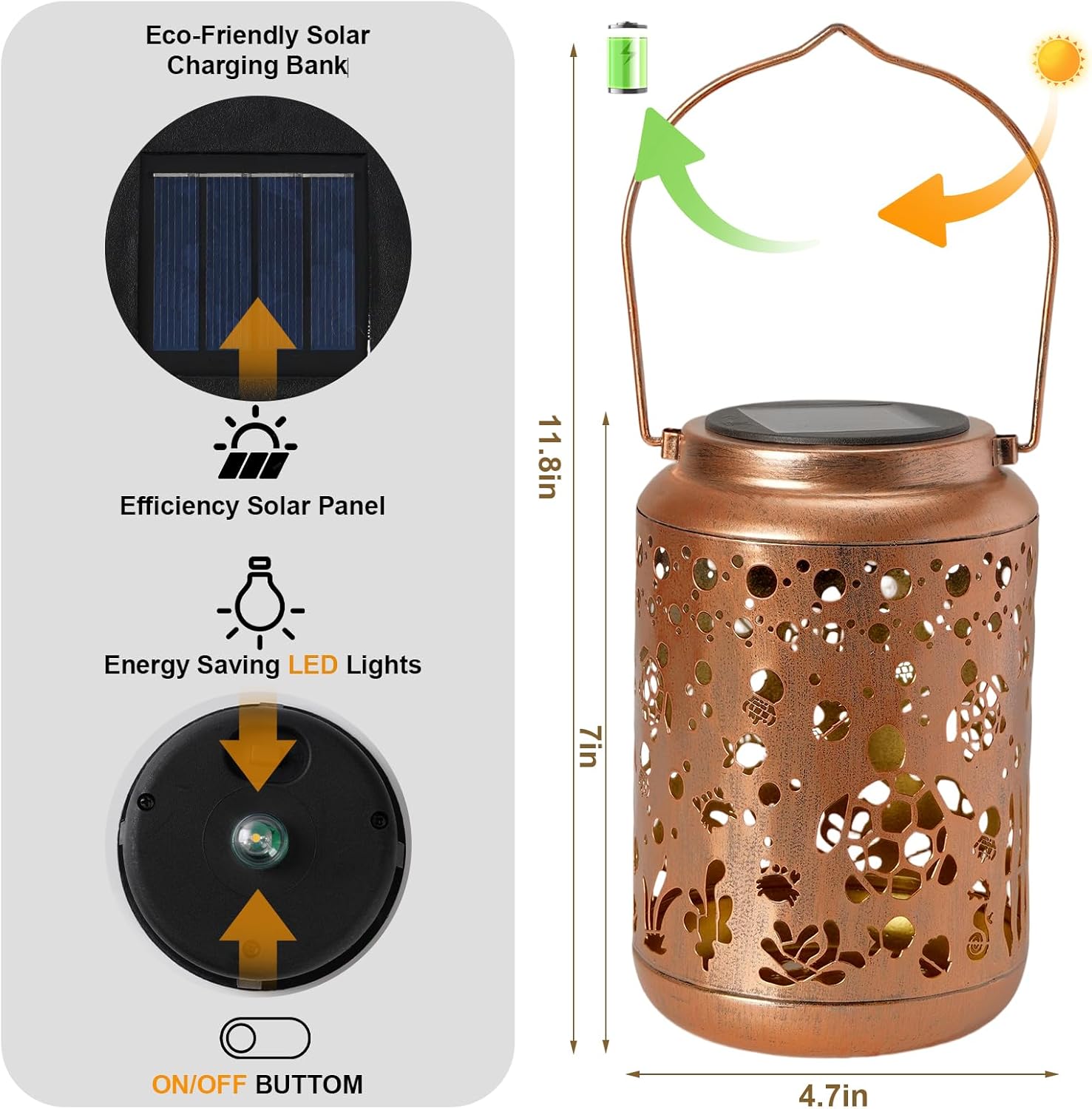 Turtle Solar Lantern Outdoor Turtle Decor Garden Decor Waterproof Light Hanging Solar Lights Yard Decor, Christmas Gifts, Gifts for Women, Gifts for Mom, Gifts for Grandma - Image 5