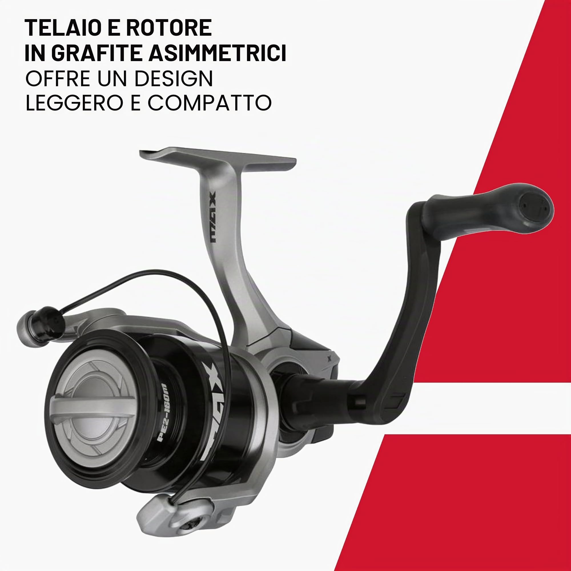 Abu Garcia Max X Mulinello da spinning, telaio leggero in grafite, design V-Spool, bobina in alluminio con treccia, funzionamento fluido per la pesca in acqua dolce e salata - disponible en tailles