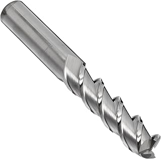 YG-1 E5982 Carbide Square Nose End Mill, Extra Long Reach, Uncoated (Bright) Finish, Finishing Cut, Non-Center Cutting, 45 Deg Helix, 3 Flutes, 4