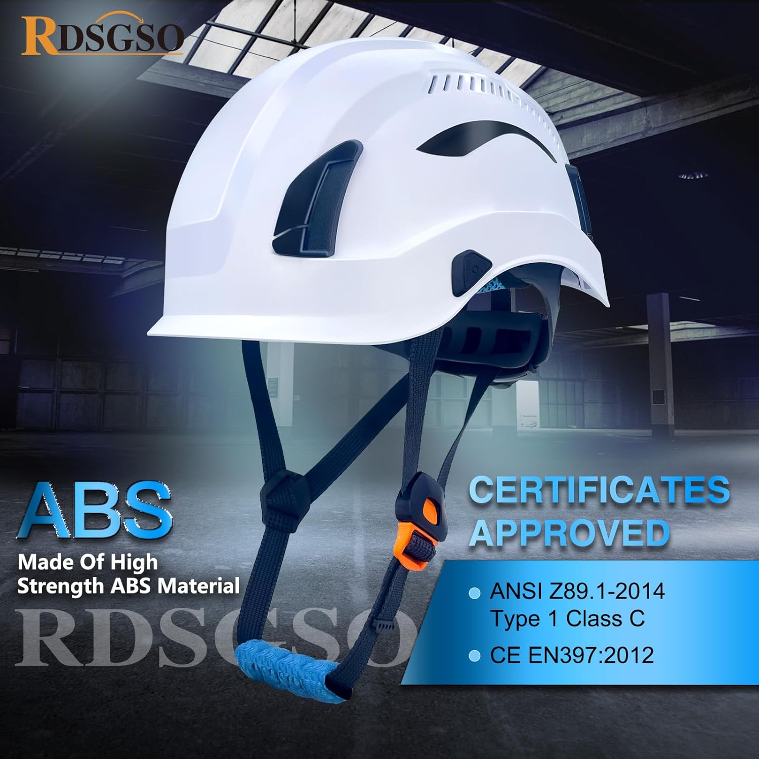 Safety Helmet Construction Work Head Protection Hard Hats Lightweight 6-Point Suspension ANSI Type 1 Approved