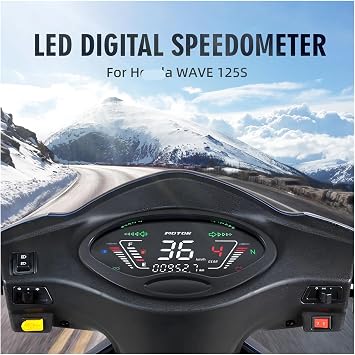 LED Motorcycle Speedometer Digital Dash Panel Moto Instrument Panel RPM For Ho&nda WAVE 125S Speed Gear Guage instruments