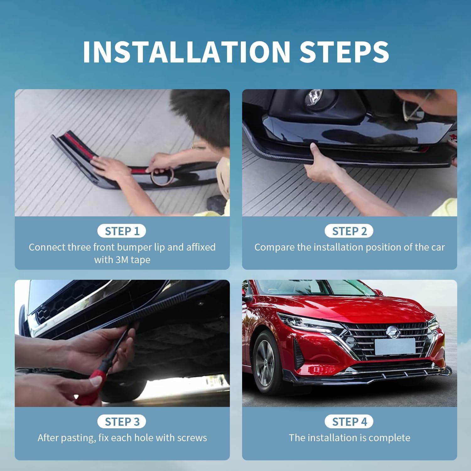 Archaic Front Bumper Lip Spoiler Compatible for 2024 2025 Nissan Sentra [ S SV SR ], Splitter Under Chin Spoiler Body Kit Sentra Accessories