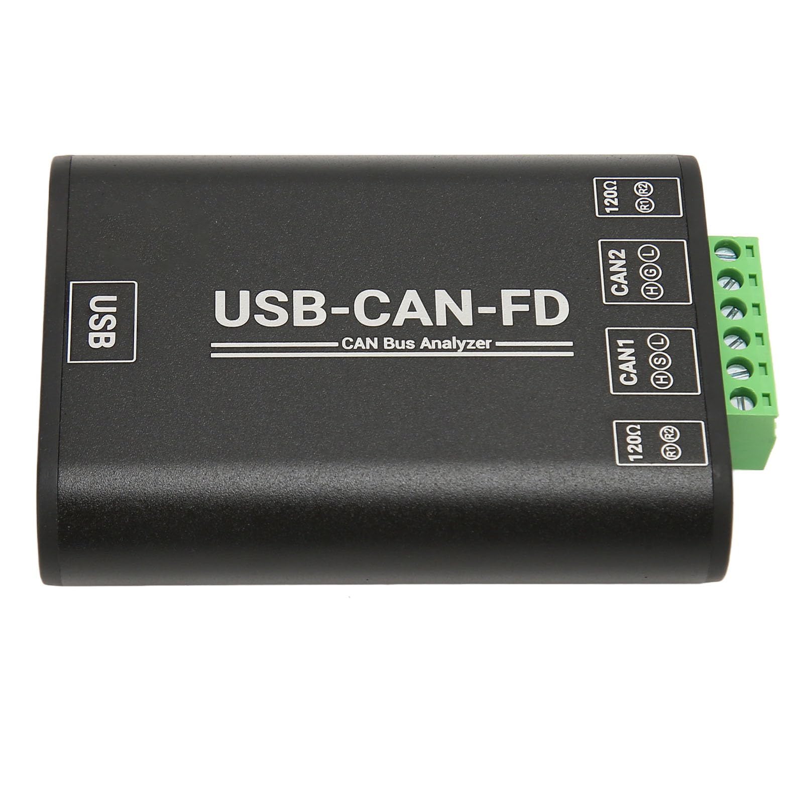 KUIDAMOS Adaptador USB a Can FD para Transmisión y Análisis de Datos Diseño Industrial Compacto con Dos Interfaces Independientes Aleación de Aluminio 96 X 104 X 70 Mm