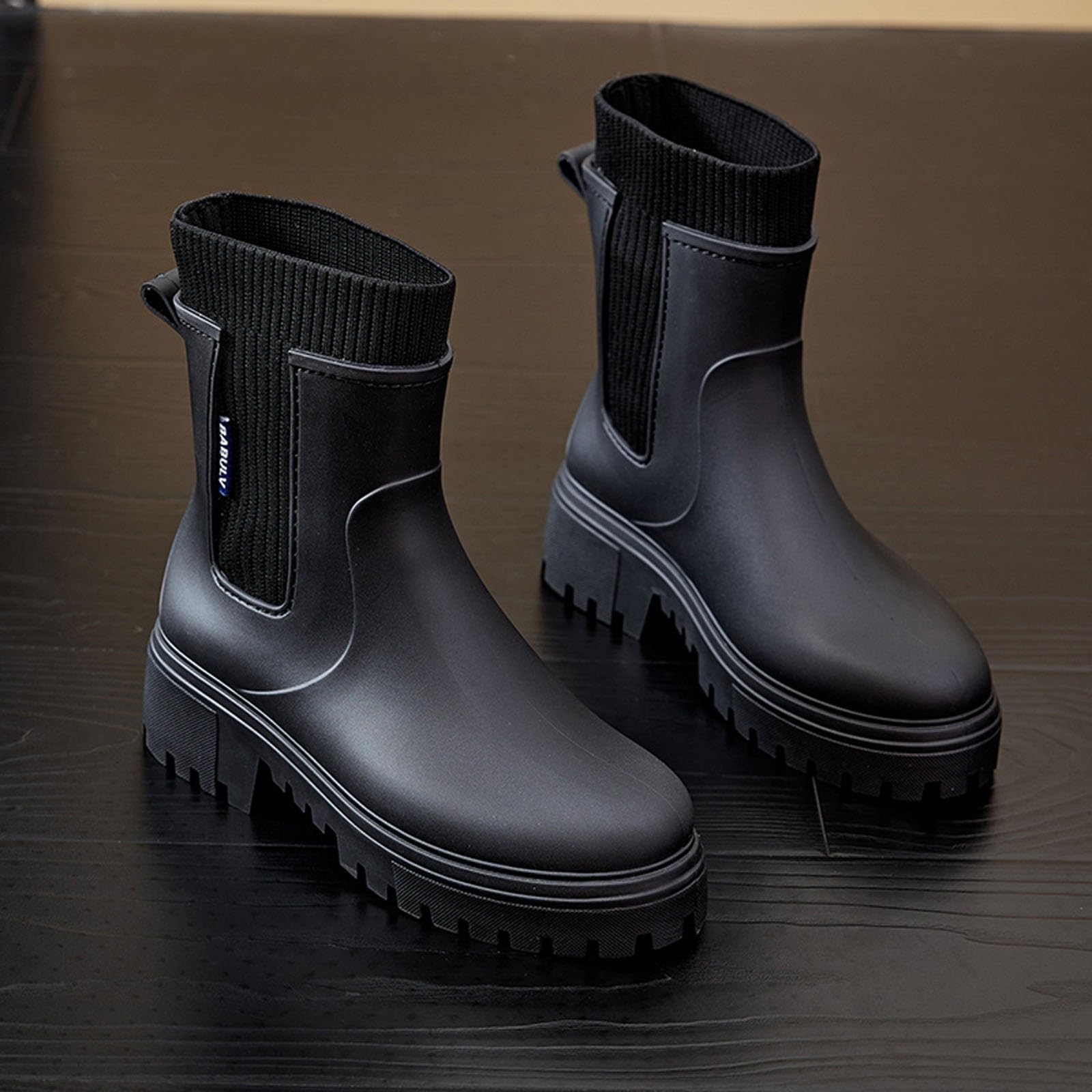 Generico Stivali Da Pioggia Da Donna Stivaletti Donna In Gomma Impermeabili Stivaletti Pioggia Antivento Stivali Pioggia Donna Comode Scarpe Da Pioggia Rain Boots