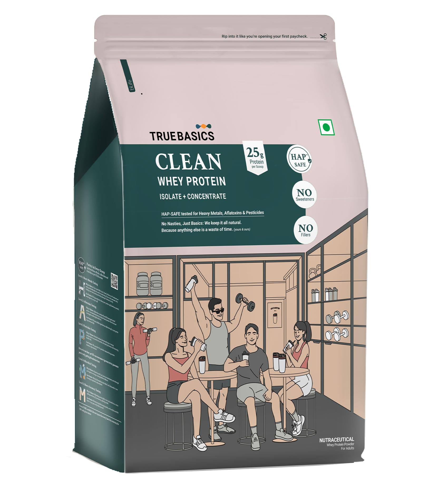TrueBasics Clean Whey Protein Powder Blend, Chocolate, 1kg — Amazon image 13