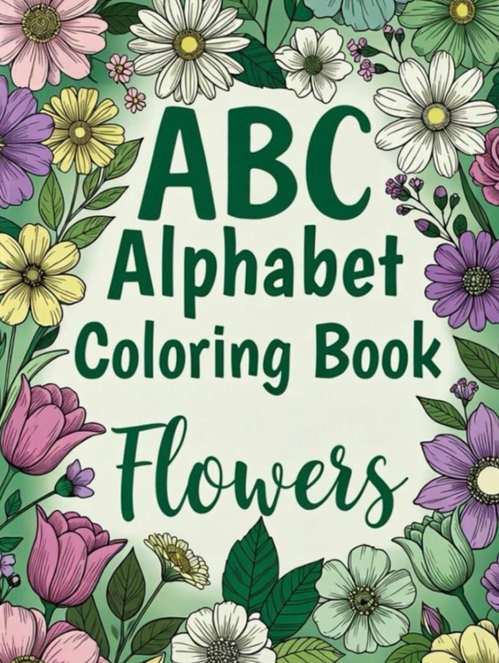 A B C Alphabet Coloring Book: Flowers