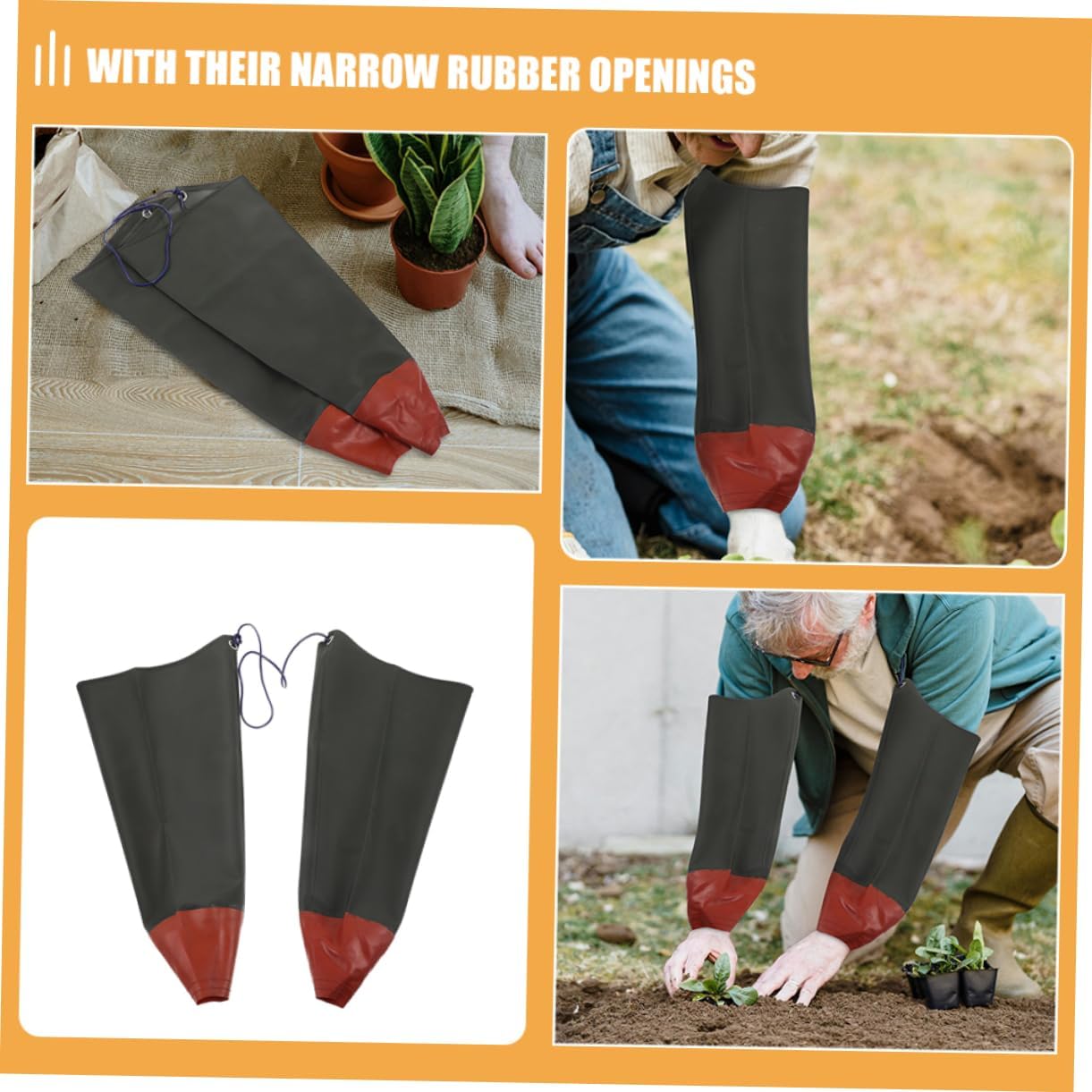 2 Pairs Arm Oversleeves Elbow Long Rubber Gloves for Kitchen Laundry Household Tasks Soft Comfortable Narrow Cuff Work Sleeves Protecting Full Arm