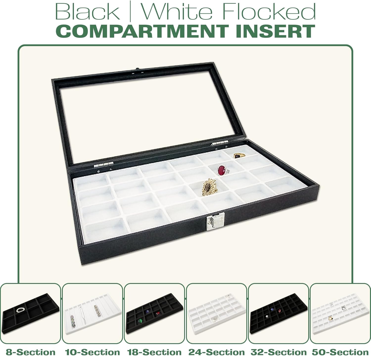 TheDisplayGuys For Your Modern Living 2-Pack 72-Ring Holders Velvet Foam Padding Jewelry Inserts - Tray/Case Liners - Retail Display, Storage (Gray) by The Display Guys - Image 6