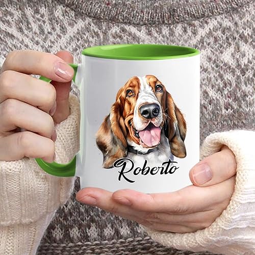 Vista 66 de Taza de café con nombre personalizado de pastor alemán, 11 15 onzas, taza de cerámica blanca de pastor alemán personalizado, regalos para hombres