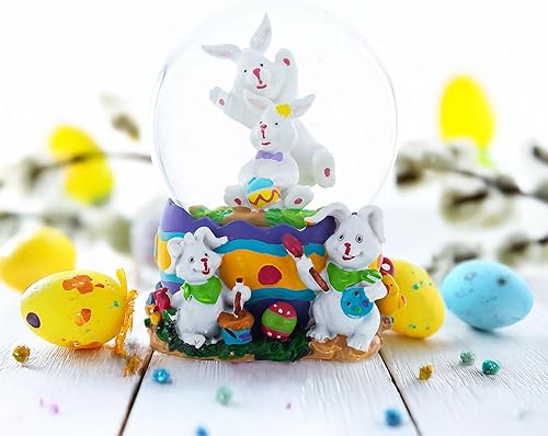 Miniatura 2 de Conejitos Decoración Huevos de Pascua Musical Agua Nieve Globo