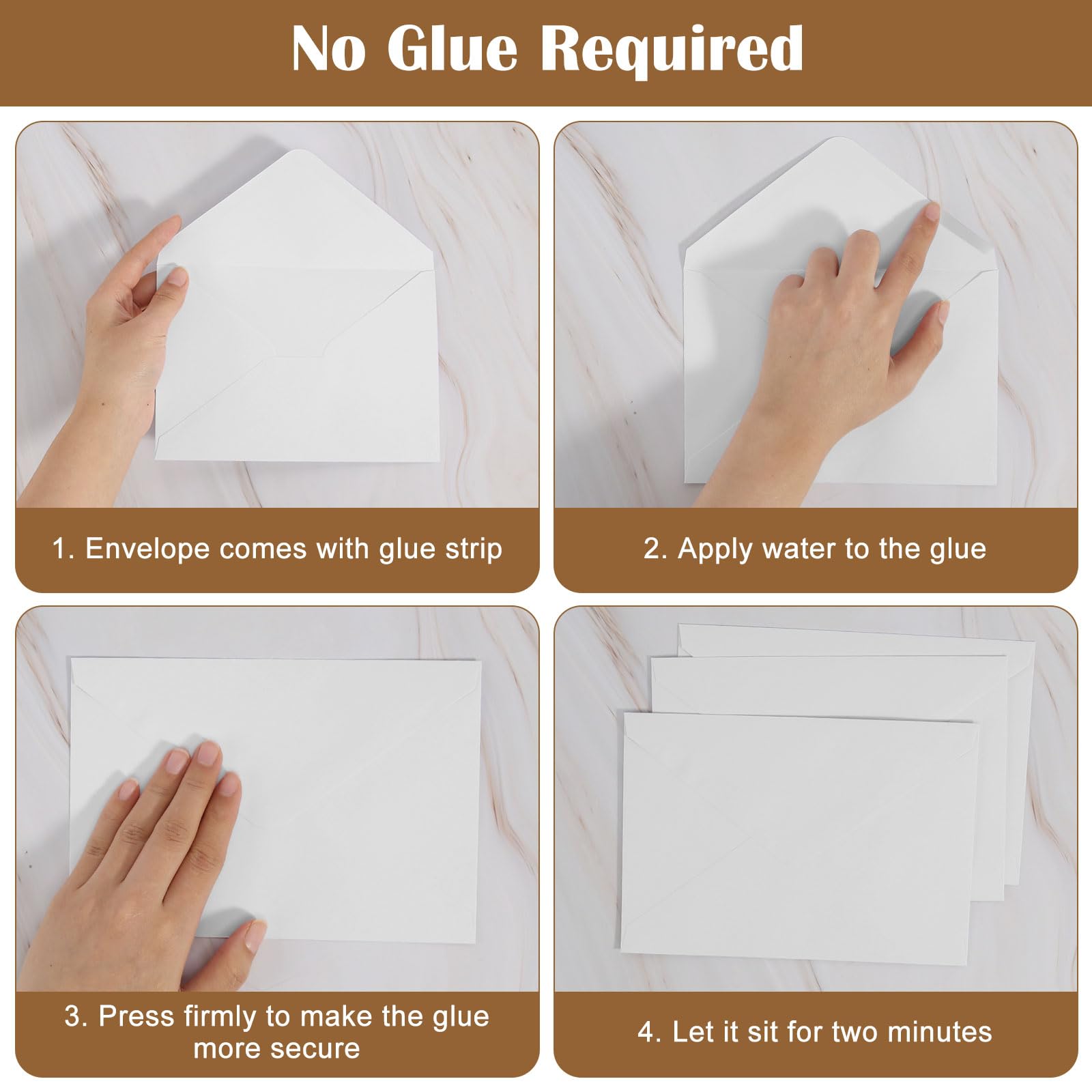 Enveloppes en papier kraft 13 x 19 cm Blanches Lot de 100 pour cadeaux invitations