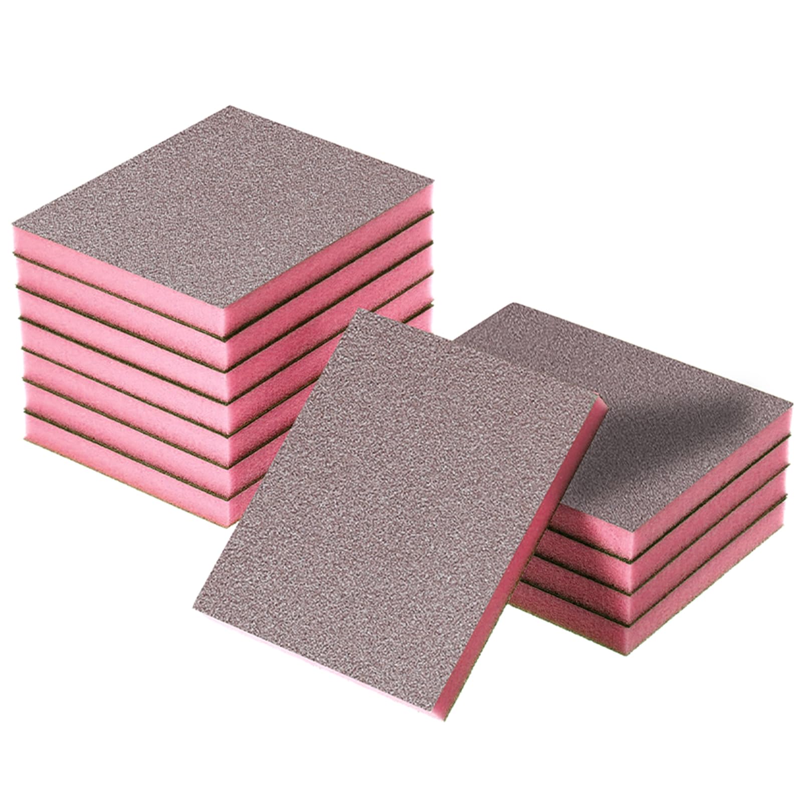 Jortmrd 12pcs Cale Papier a Poncer 70x100mm Éponge de Ponçage Polissage Grain Blocs de Ponçage 60/100/120/180/220/280 éponge Abrasive Carrosserie, Utilisation Humide et Sèche pour Bois Métal Peinture