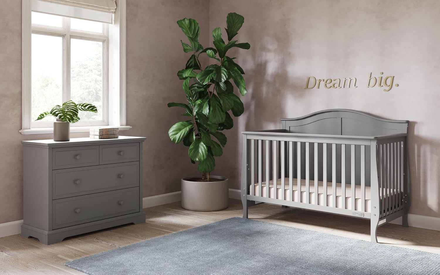 Cool Gray 3-Drawer Nursery Dresser with English Dovetail Construction