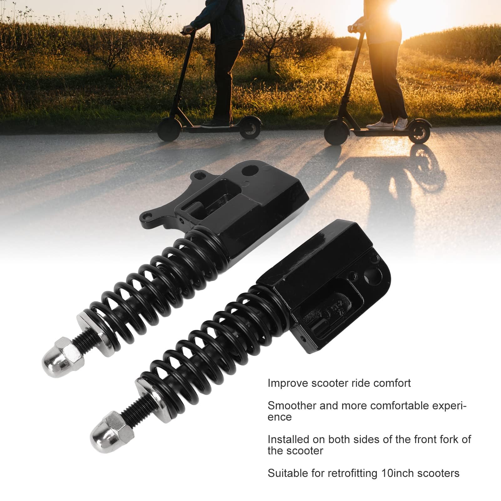 Amortiguadores Delanteros De Acero Inoxidable De 2 Piezas para Scooter De 10 Pulgadas, Suspensión Mejorada para Una Mejor Experiencia De Conducción