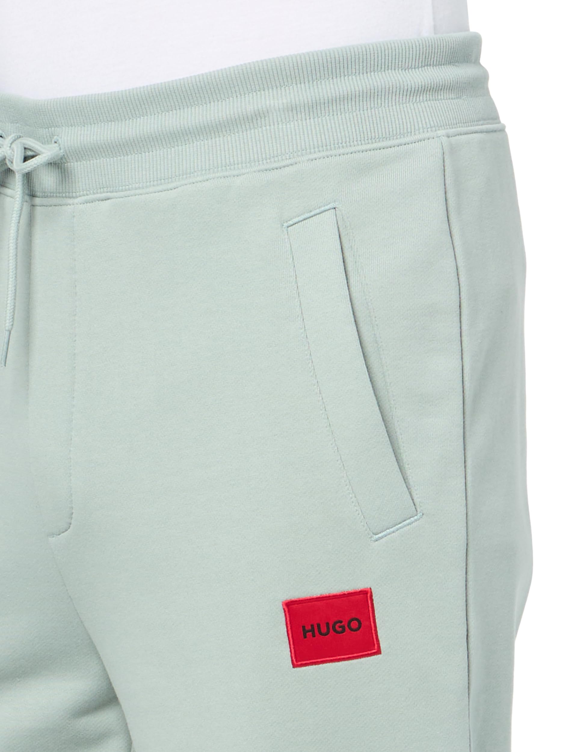 HUGO Regular Fit Square Logo Jersey Drawstring Joggers - Spodnie lekkoatletyczne Mężczyźni